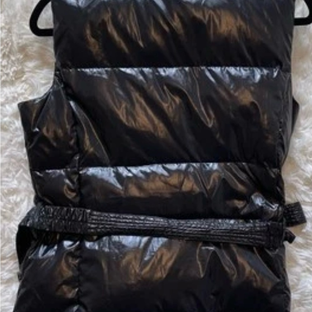 Michael‎ Kors Black Belted Puffer Vest Zip Quilted Gorpcore City Chic Large - Picture 6 of 14